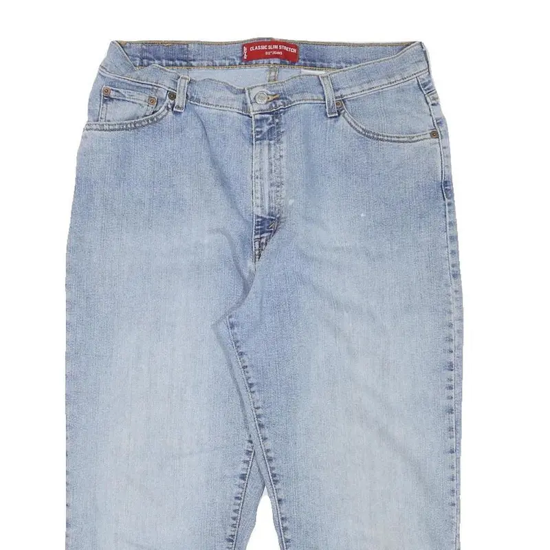Levi's Womens Jeans Blue Slim Straight Denim Medium W33 L22 Classic Denim Zip 2