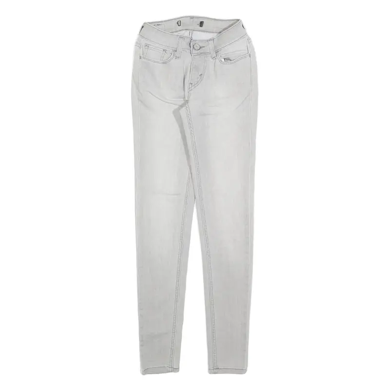Levi's Womens Jeans White Slim Skinny Denim Light W24 L30 Cotton Blend Zip 1