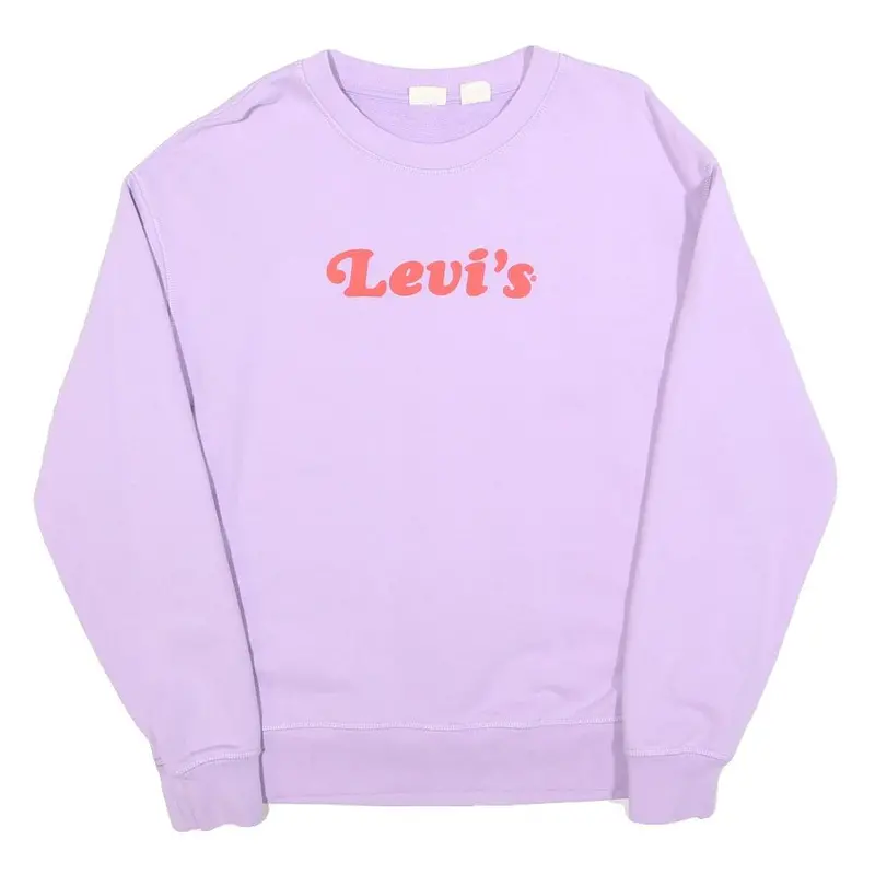 Levi's Womens Lilac Purple Sweatshirt S Crew Neck Cotton Pullover Casual 1