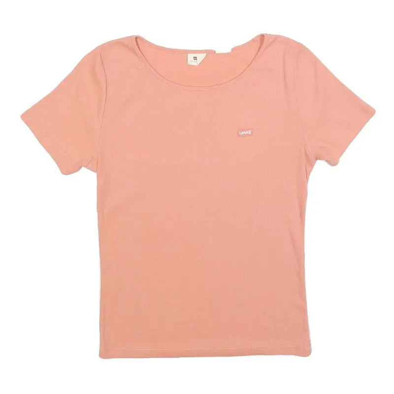 Levi's Womens Pink Graphic T-Shirt S Short Sleeve Scoop Neck Cotton Casual 1