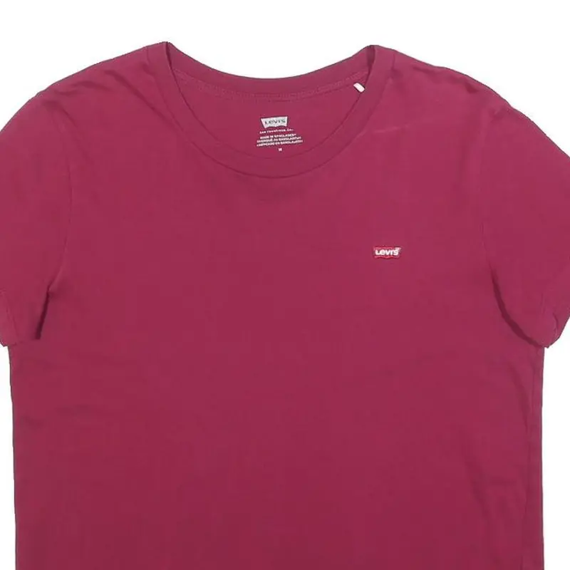 Levi's Womens Red T-Shirt M Short Sleeve Crew Neck Classic Cotton Casual 2