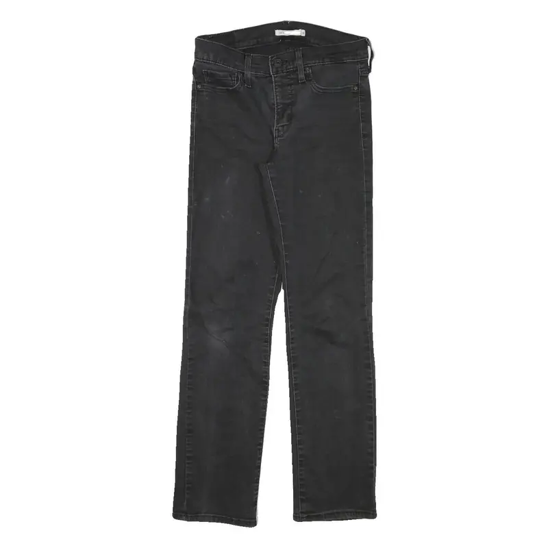 Levi's Womens Regular Fit Black Denim Cotton Blend Zip W27 L28 Classic Pocket 1
