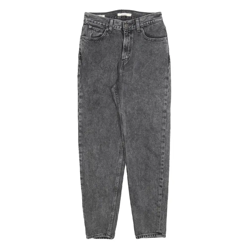 Levi's Womens Relaxed Black Denim Medium Wash W25 L28 Cotton Blend Zip Jeans 1