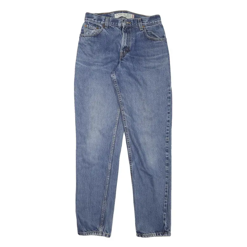 Levi's Womens Relaxed Tapered Denim Medium Blue W28 L32 Classic Cotton Zip Jeans 1