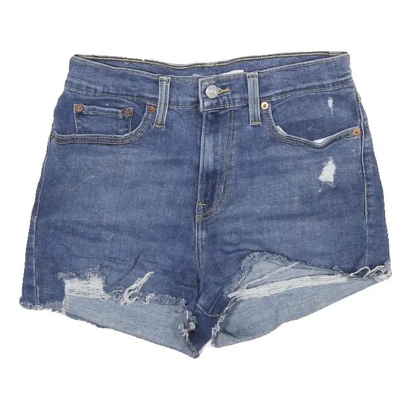 Levi's Womens Shorts Blue Denim Distressed S W28 Casual Summer Cut-Off 1