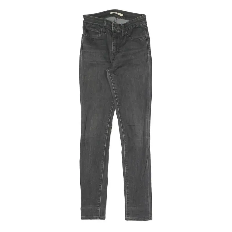 Levi's Womens Slim Black Denim Jeans W25 L30 Cotton Blend Zip Classic Skinny Fit 1