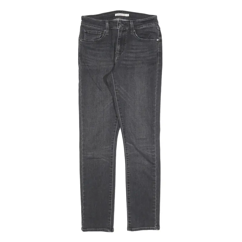 Levi's Womens Slim Black Denim Jeans W28 L30 Skinny Cotton Blend Zip 1