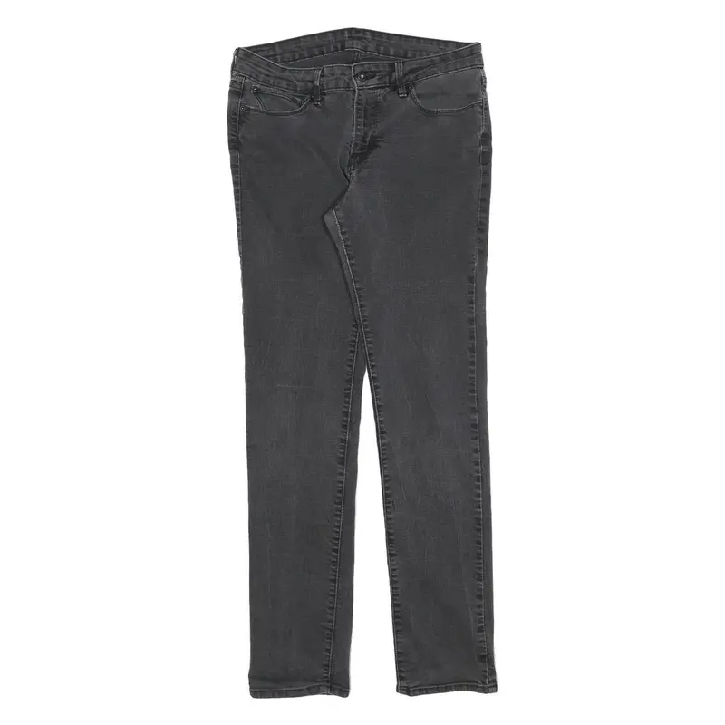 Levi's Womens Slim Black Denim Raw Slim Skinny Jeans W30 L34 Stylish 1