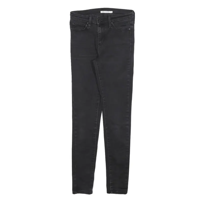 Levi's Womens Slim Black Denim Skinny Jeans Cotton Blend W26 L28 Stylish Zip 1