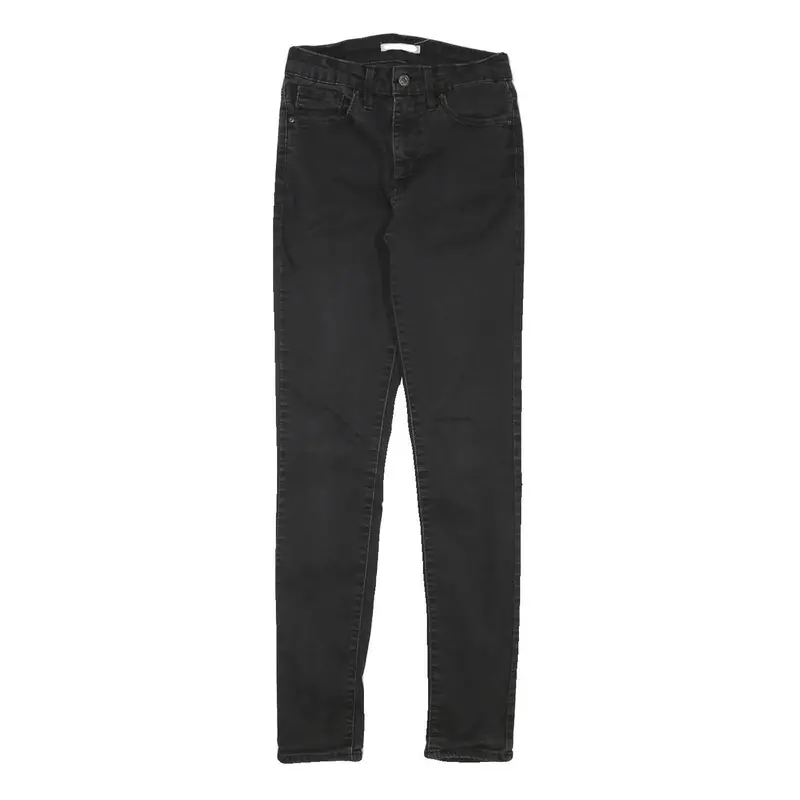 Levi's Womens Slim Black Skinny Denim Medium W24 L29 Stretch Zip Jeans 1