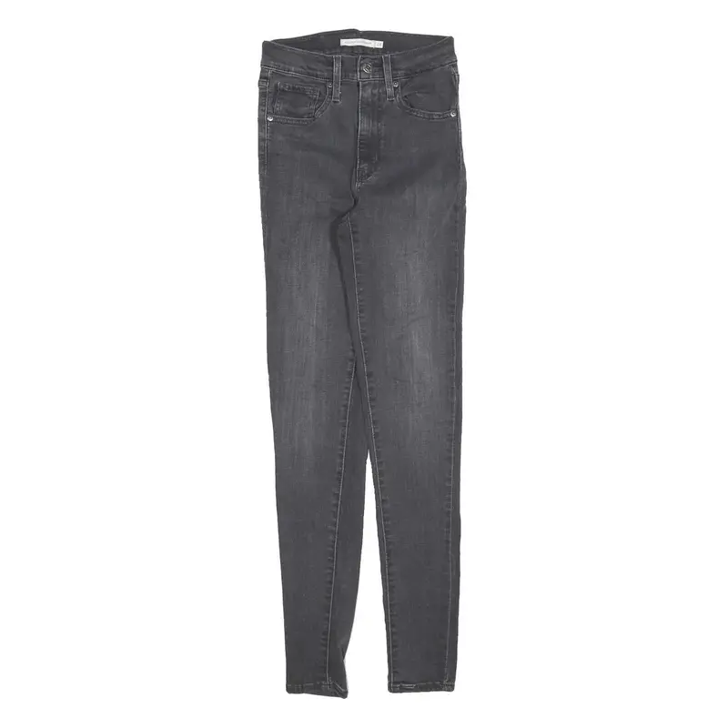 Levi's Womens Slim Black Skinny Denim Medium W24 L30 Jeans Zip Closure 1