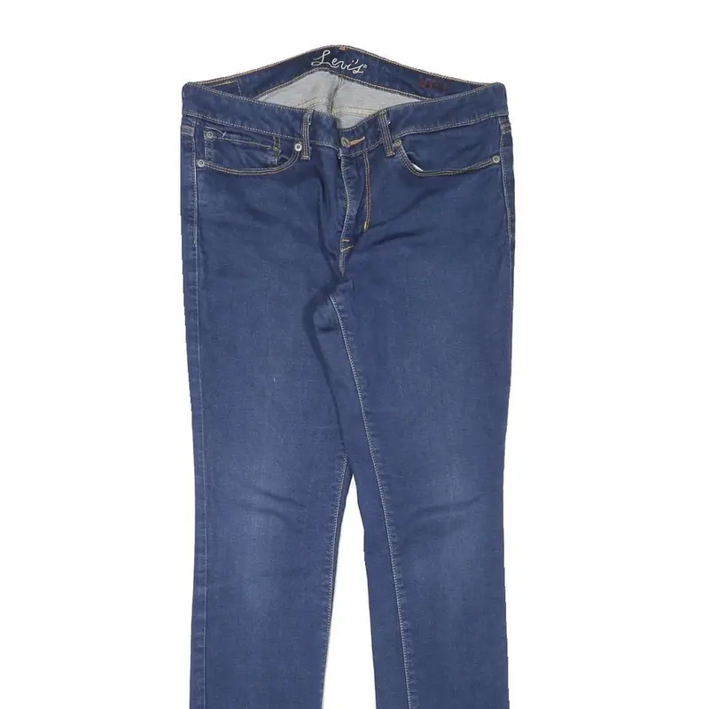Levi's Womens Slim Blue Denim Jeans W31 L31 Stretch Cotton Blend Zip 2
