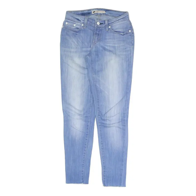 Levi's Womens Slim Blue Denim Light W25 L27 Jeans Zip Cotton Blend Casual 1