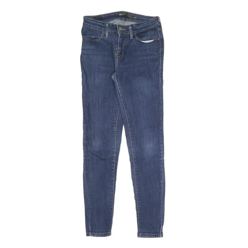 Levi's Womens Slim Blue Denim Light W26 L28 Skinny Zip Jeans 1