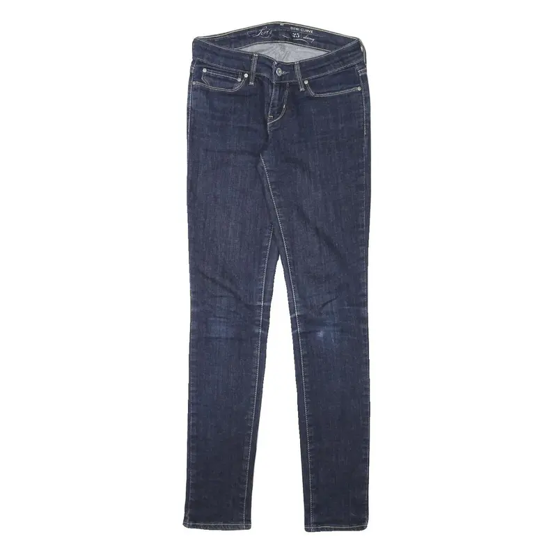 Levi's Womens Slim Blue Denim Raw Slim Jeans W25 L29 Stretch Cotton Blend 1