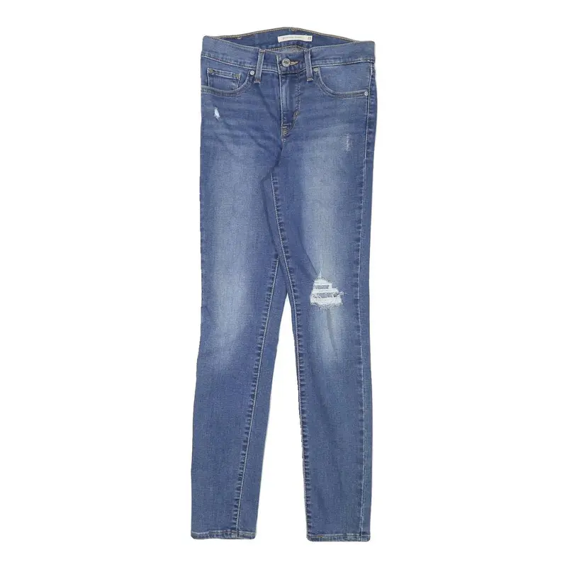Levi's Womens Slim Blue Skinny Denim Medium W25 L27 Zip Casual Stretch Jeans 1