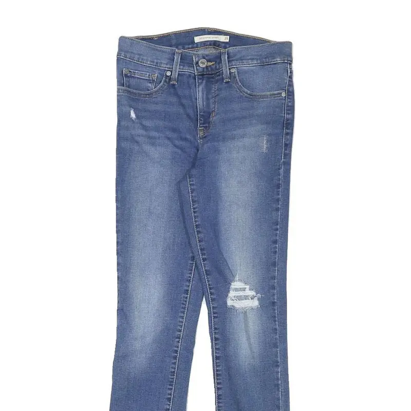 Levi's Womens Slim Blue Skinny Denim Medium W25 L27 Zip Casual Stretch Jeans 2