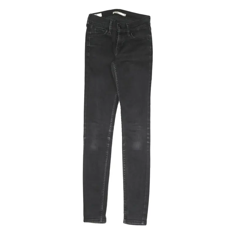 Levi's Womens Slim Fit Black Skinny Denim Jeans Cotton Blend W24 L29 Zip 1