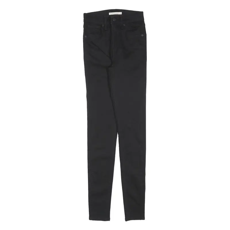 Levi's Womens Slim Fit Skinny Black Denim Cotton Blend Jeans W25 L32 Stylish Zip 1