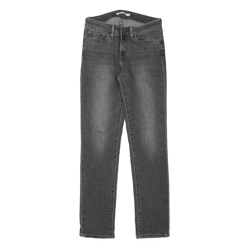 Levi's Womens Slim Grey Denim Cotton Blend Jeans W27 L28 Stylish Comfortable Zip 1
