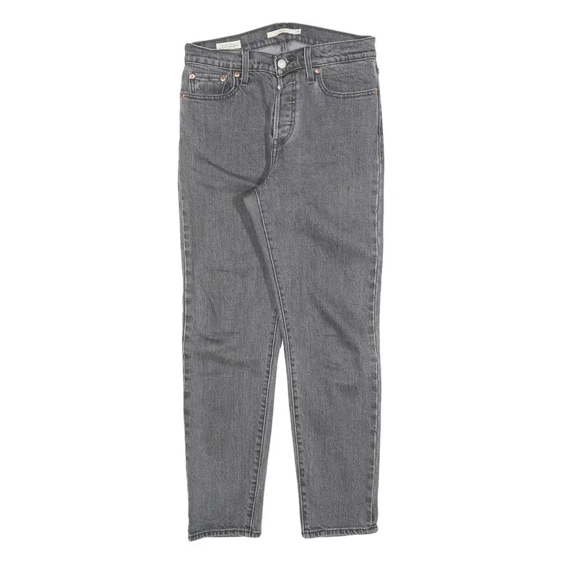 Levi's Womens Slim Grey Denim Slim Jeans Cotton Blend W26 L28 Button Closure 1