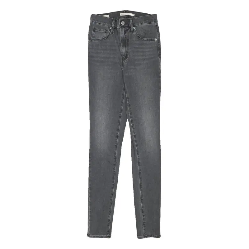 Levi's Womens Slim Grey Denim Slim Jeans W22 L28 Stretch Cotton Blend Zip 1