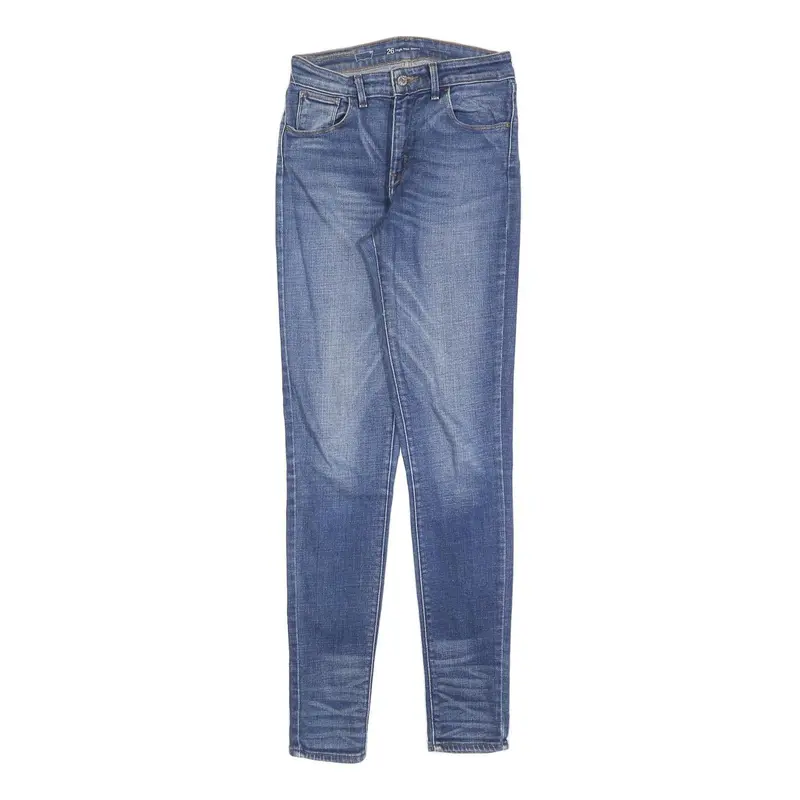 Levi's Womens Slim Jeans Blue Denim Cotton Blend Zip W26 L30 Stylish Faded 1