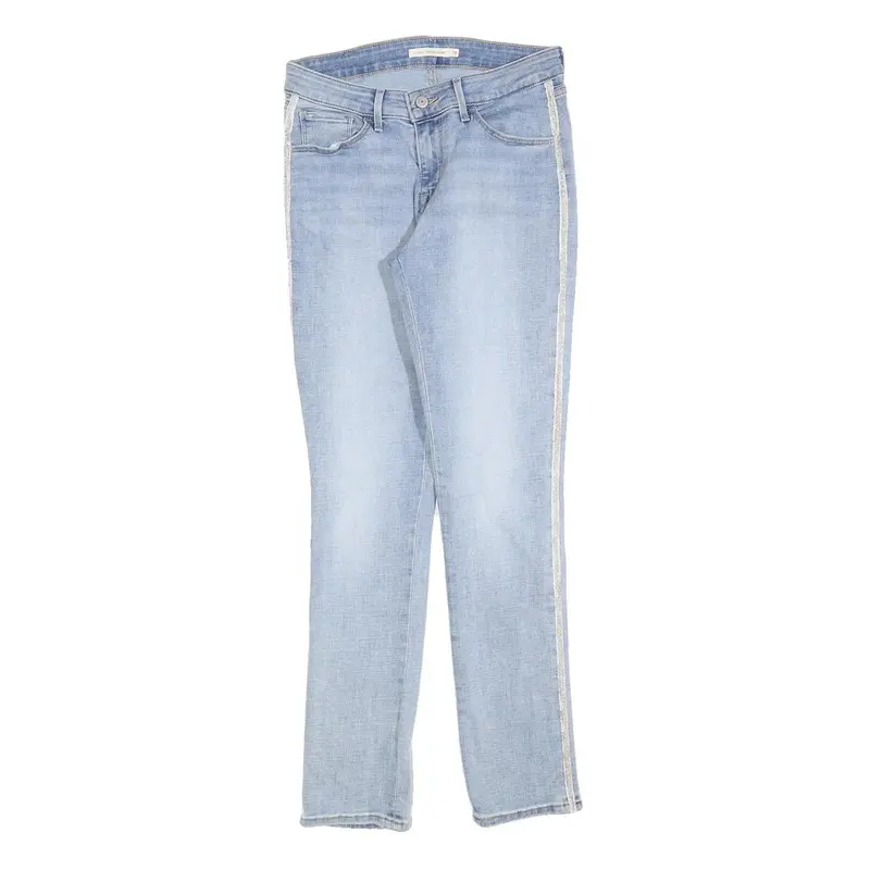 Levi's Womens Slim Light Blue Denim Slim Jeans W28 L30 Side Stripe Detail 1