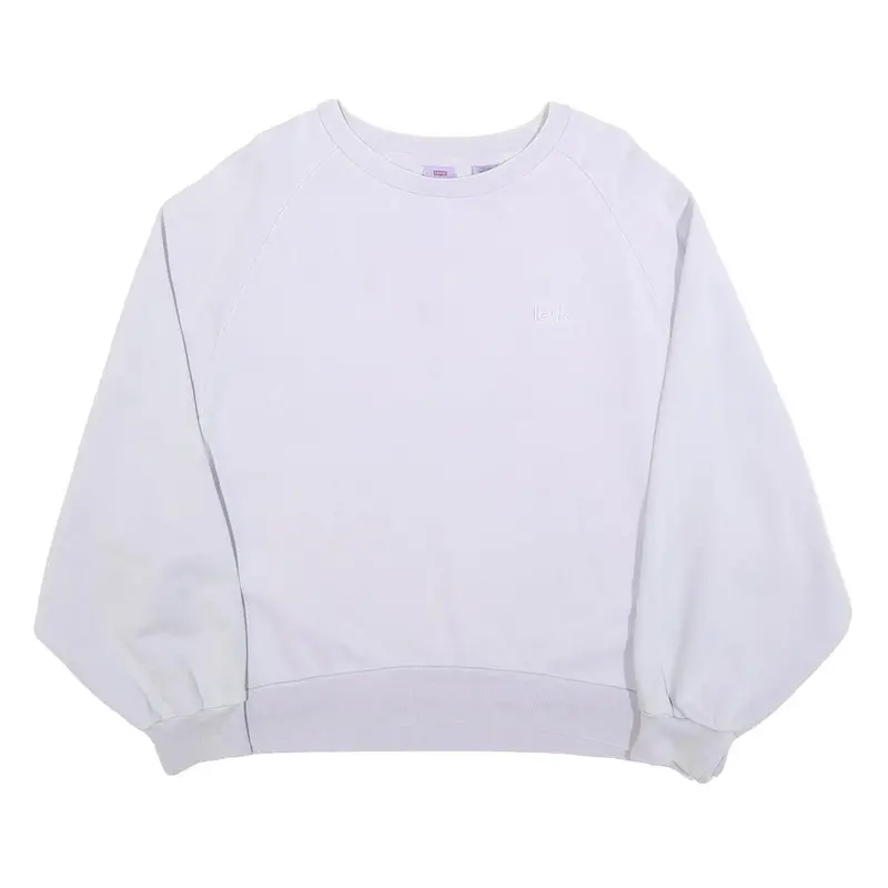 Levi's Womens White Crew Neck M Cotton Sweatshirt Casual Pullover 1
