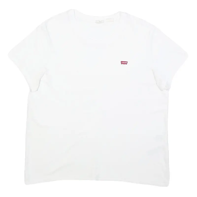 Levi's Womens White Graphic T-Shirt Xl Short Sleeve Crew Neck Logo Patch 1