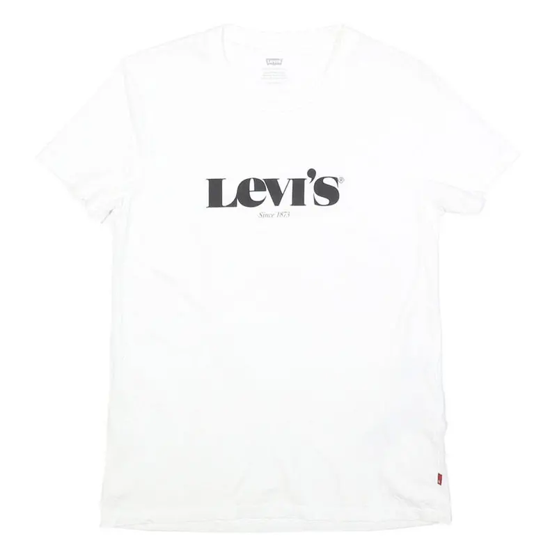 Levi's Womens White Logo Graphic T-Shirt Xs Short Sleeve Crew Neck Cotton 1