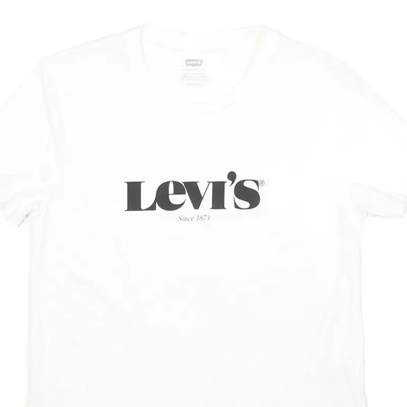 Levi's Womens White Logo Graphic T-Shirt Xs Short Sleeve Crew Neck Cotton 2