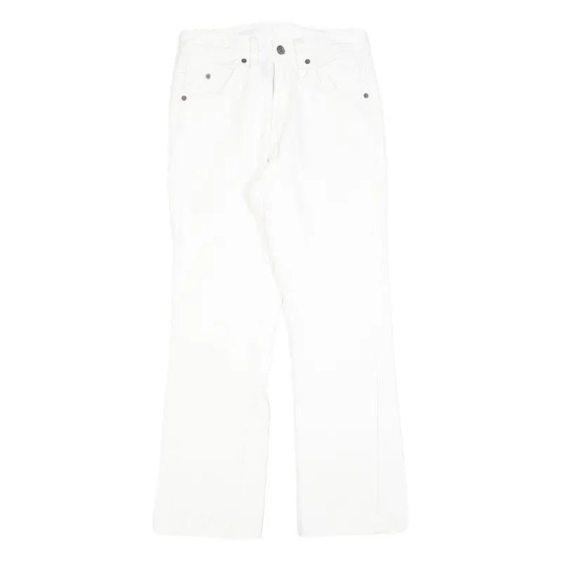 Levi's Womens White Regular Fit Bootcut Denim Jeans W25 L26 Cotton Blend Zip 517 1