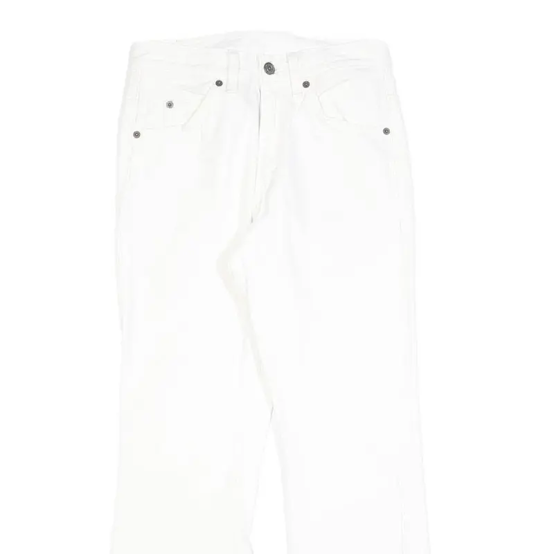 Levi's Womens White Regular Fit Bootcut Denim Jeans W25 L26 Cotton Blend Zip 517 2