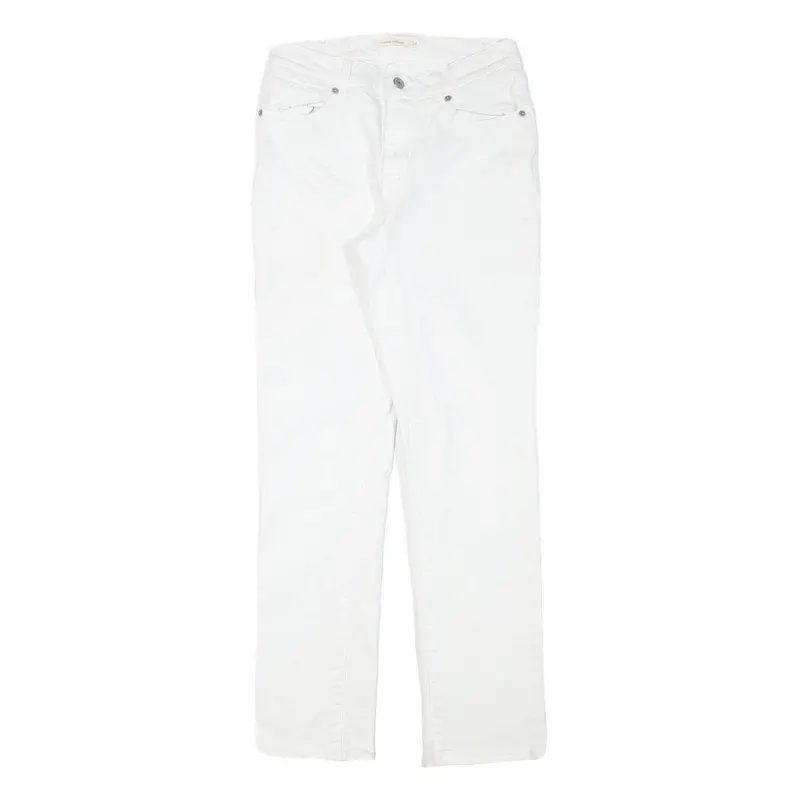 Levi's Womens White Regular Fit Straight Denim Jeans W25 L27 Cotton Blend Zip 1
