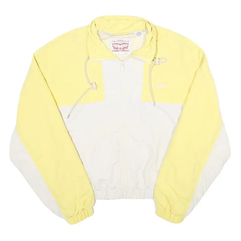Levi's Womens Yellow & White Nylon Zip Jacket S Colourblock Casual Lightweight 1