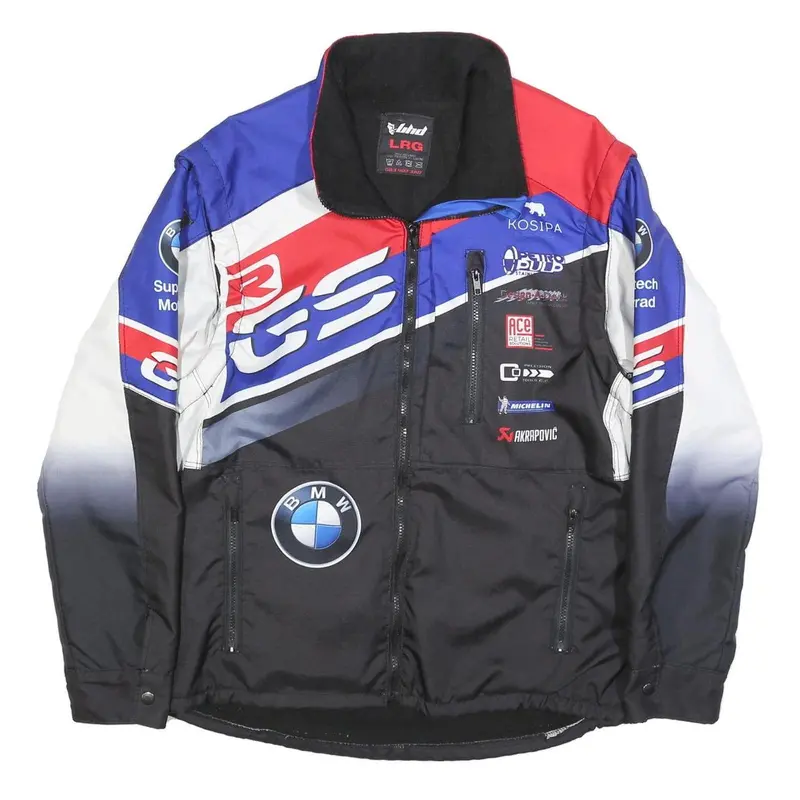 Lhd Mens Blue Red White Black Racing Jacket L Polyester Blend Zip 1