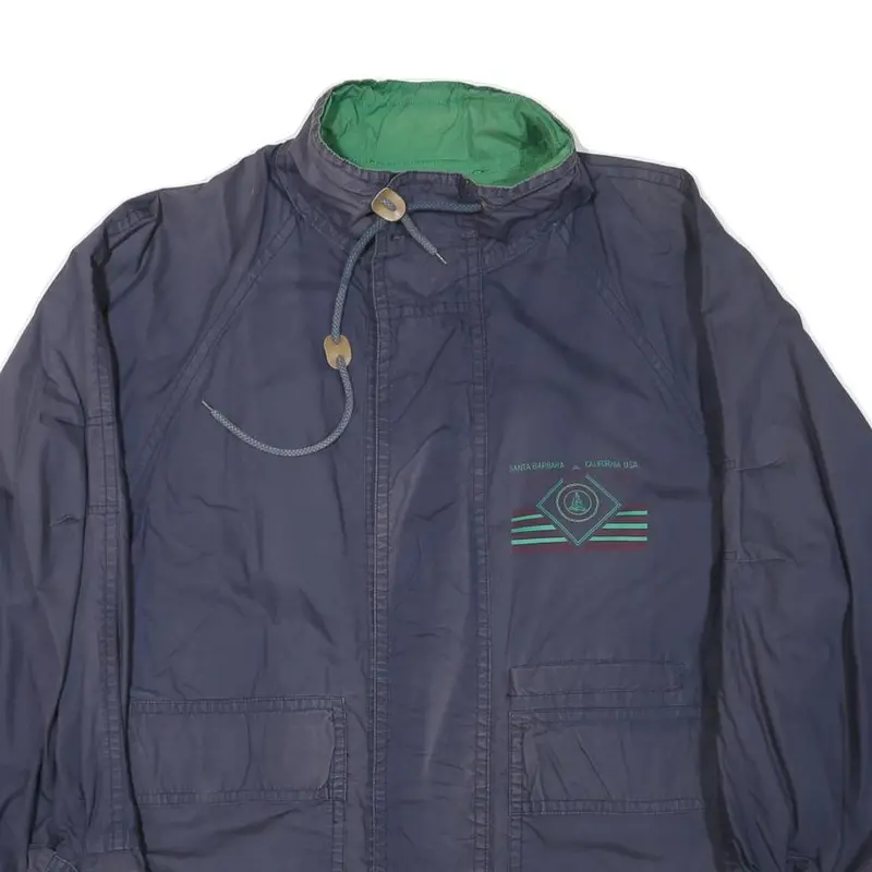 Liberty Mens Blue & Green Cotton Blend Zip Jacket Xl Casual Outdoor Lightweight 2