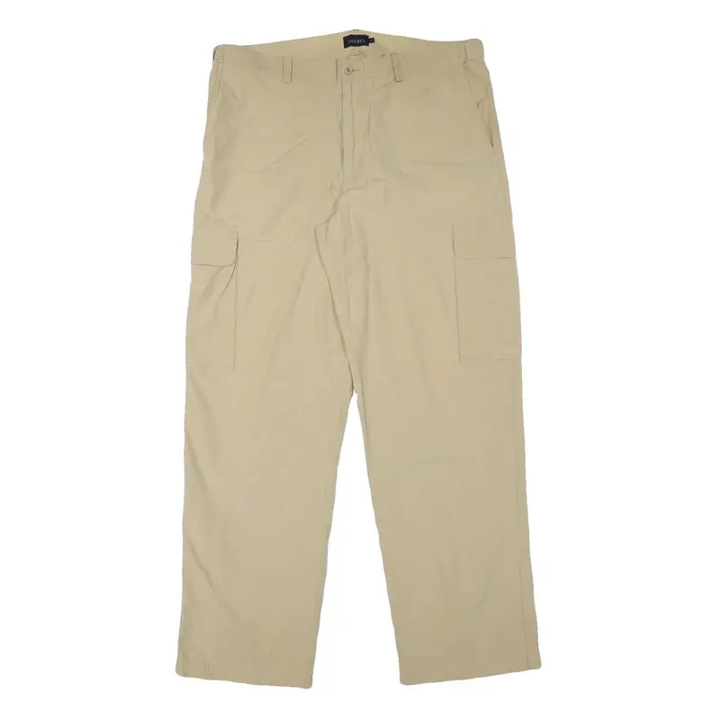 Liberty Mens Regular Beige Cargo Trousers W39 L34 Polyester Blend Zip Comfort 1
