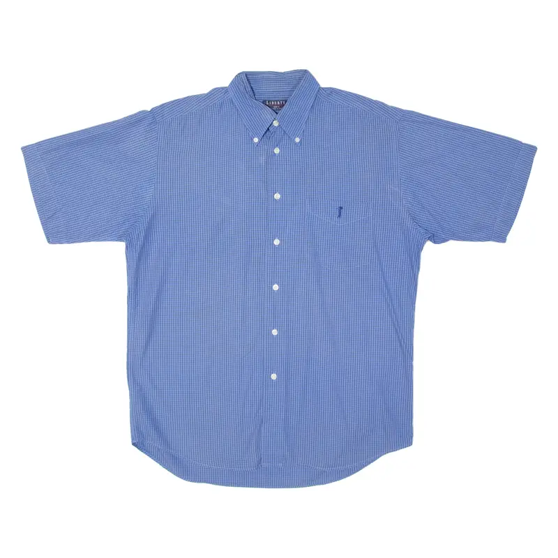 Liberty Mens Shirt Blue Check M 1