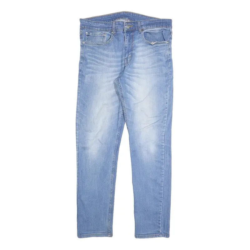 Light Blue Womens Slim Jeans Denim Stone Wash W34 L30 Zip Closure 1