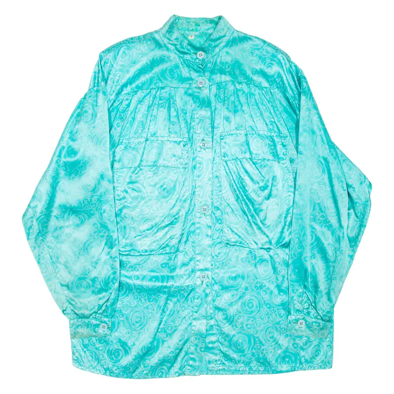 Lightweight Womens Jacket Blue Nylon Crazy Pattern M 1