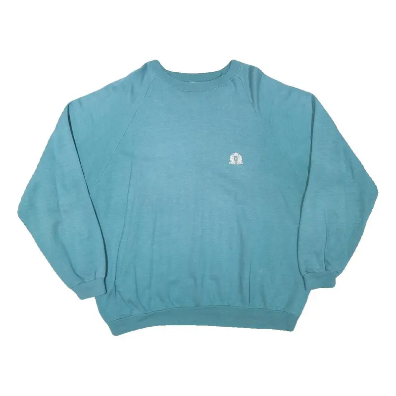 Liij Mens Blue Crew Neck 2Xl Cotton Blend Pullover Sweatshirt Casual Wear 1