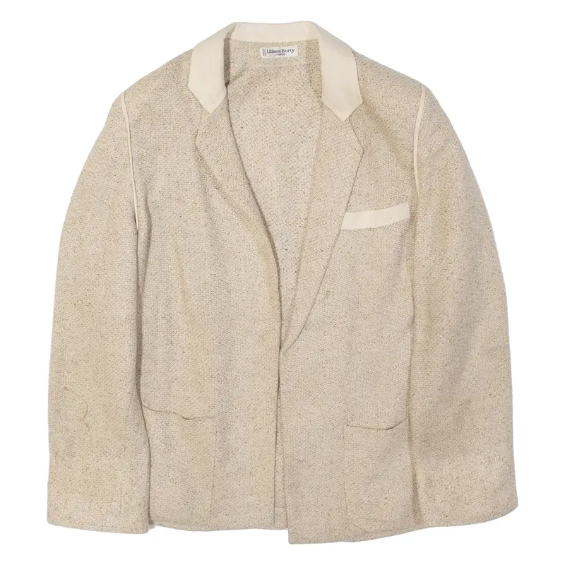 Liliane Burty Womens Blazer Jacket Beige Silk S 1