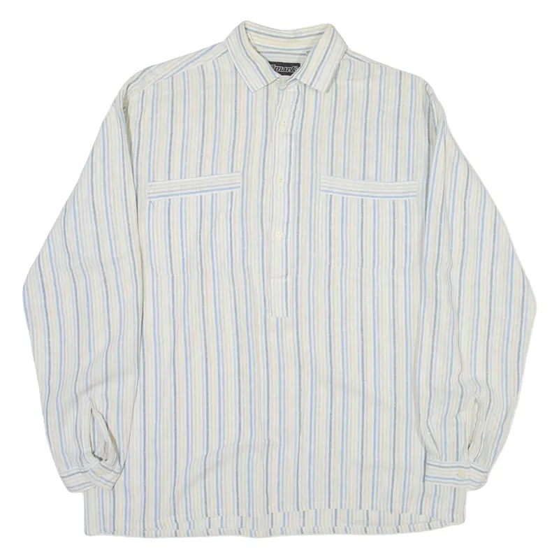 Limark Mens Shirt Grey Striped Long Sleeve S 1