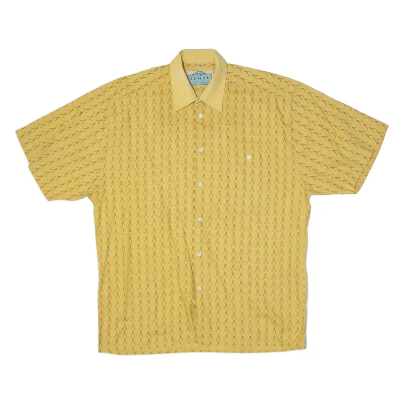 Limit Mens Shirt Yellow Crazy Pattern M 1