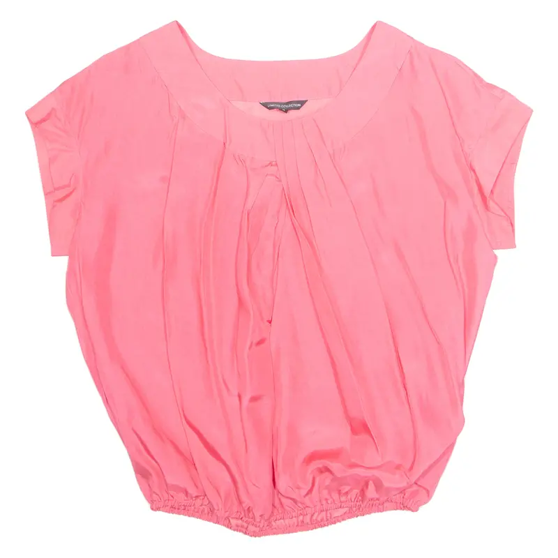 Limited Collection Elasticated Hem Womens Top Pink M 1