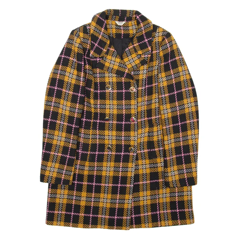 Liu Jo Womens Overcoat Coat Black Check L 1
