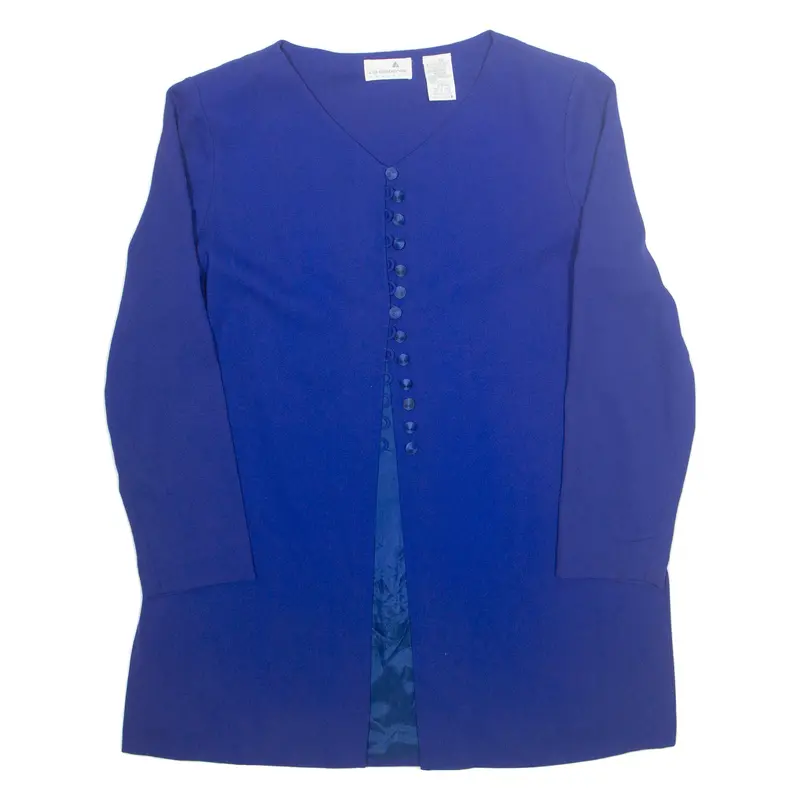 Liz Claiborne Womens Blouse Purple V-Neck Long Sleeve L 1