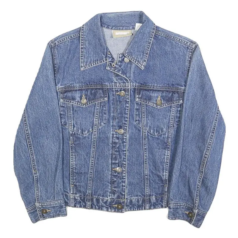 Liz Claiborne Womens Blue Denim Jacket S Cotton Classic Button Closure Casual 1